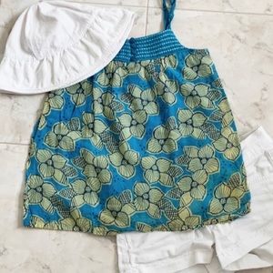 NEW Blue Summer Floral Tank Top/Blouse Girls (M)